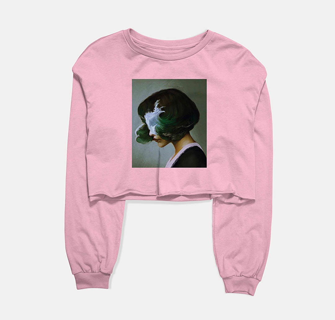 Blind Thoughts Graphic Cropped Sweatshirt