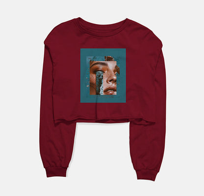 Tears Of Love Graphic Cropped Sweatshirt