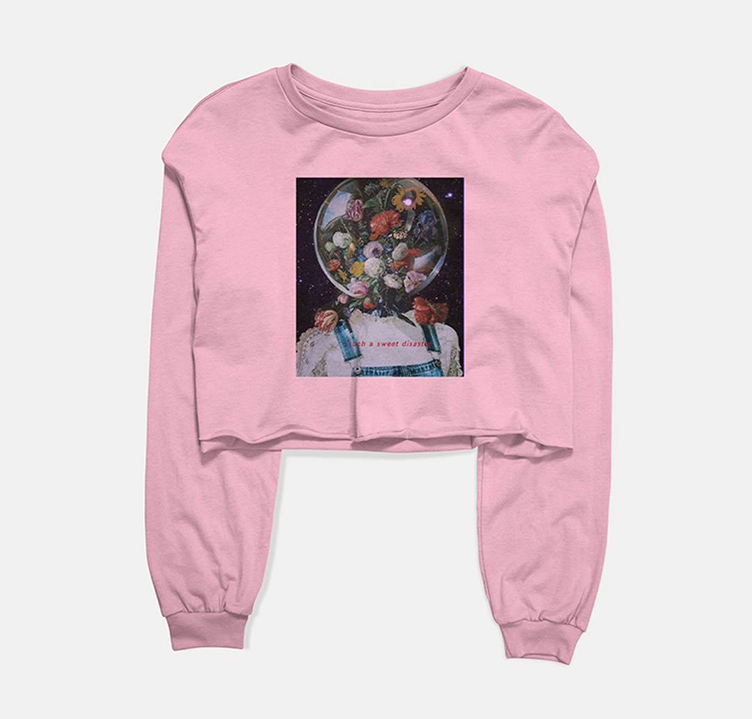 Mind of flowers Graphic Cropped Sweatshirt