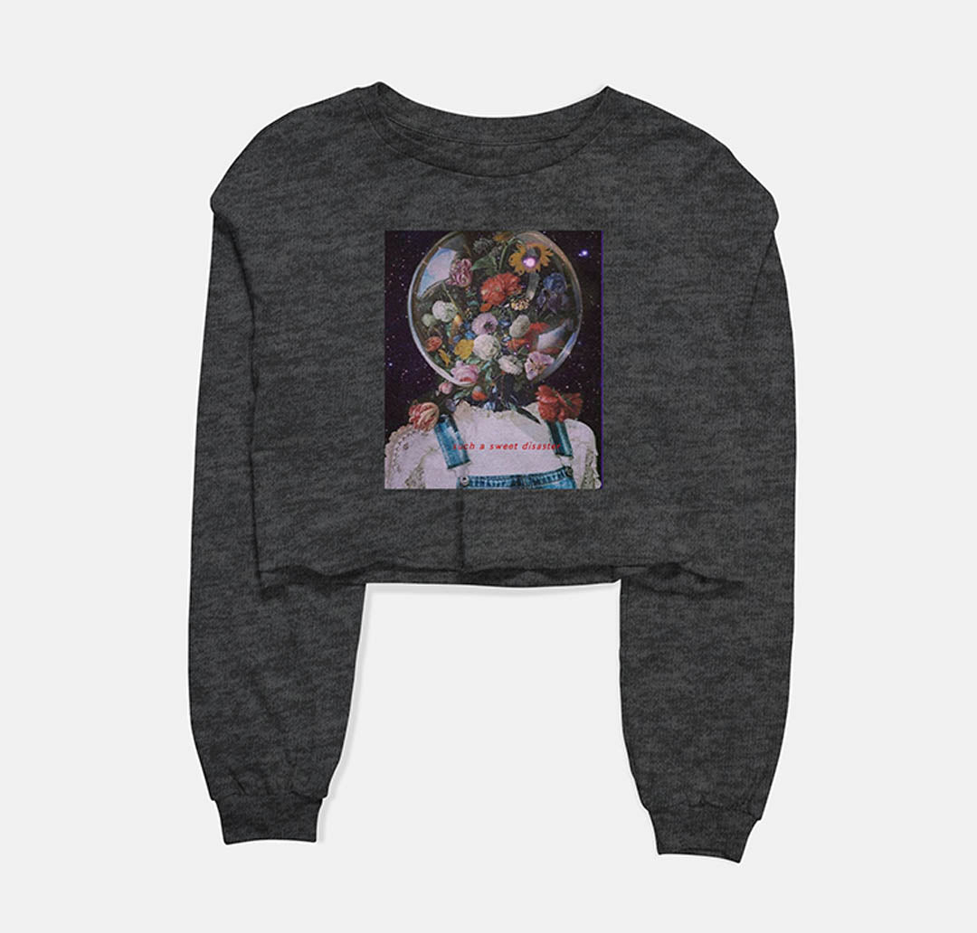 Mind of flowers Graphic Cropped Sweatshirt