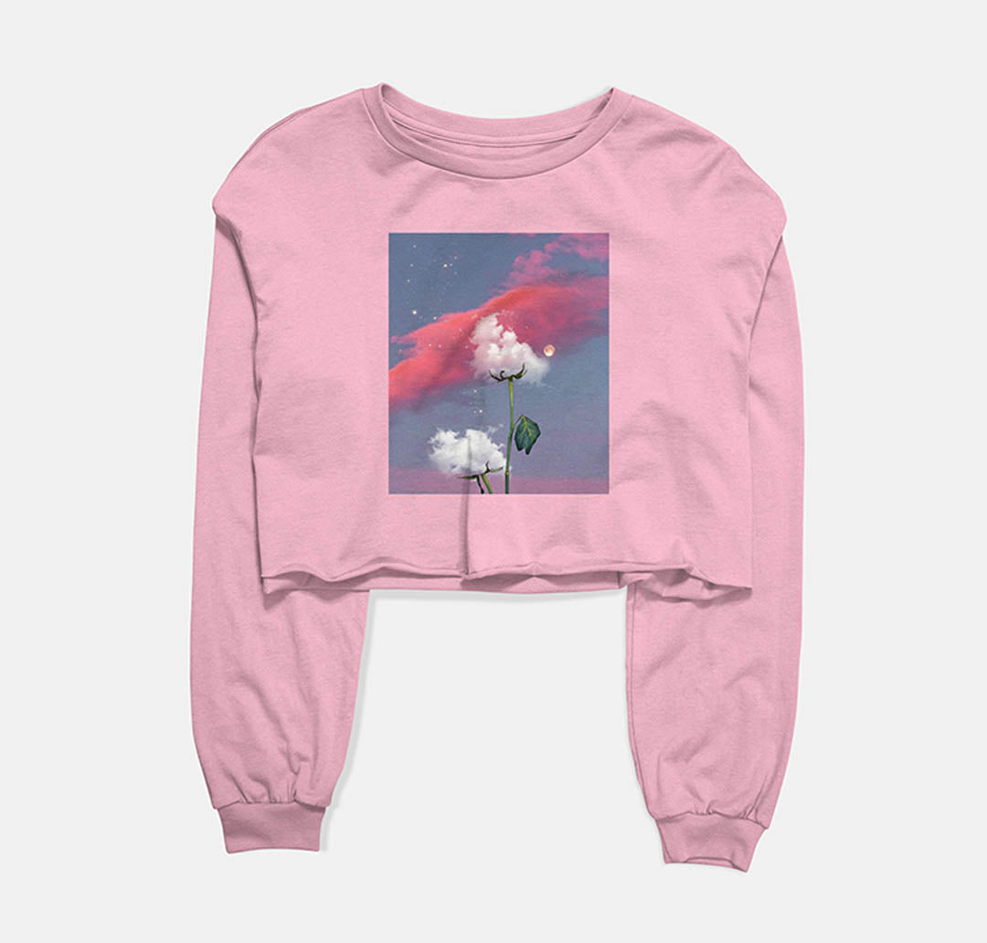 Gloomy Skies Graphic Cropped Sweatshirt