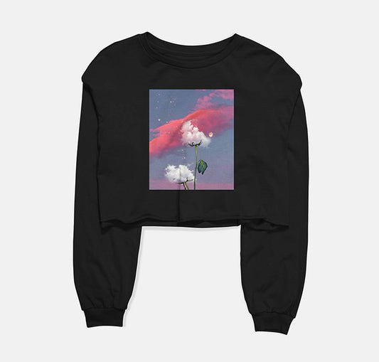 Gloomy Skies Graphic Cropped Sweatshirt