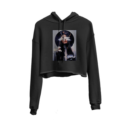 Lost In Thoughts Graphic Cropped Hoodie