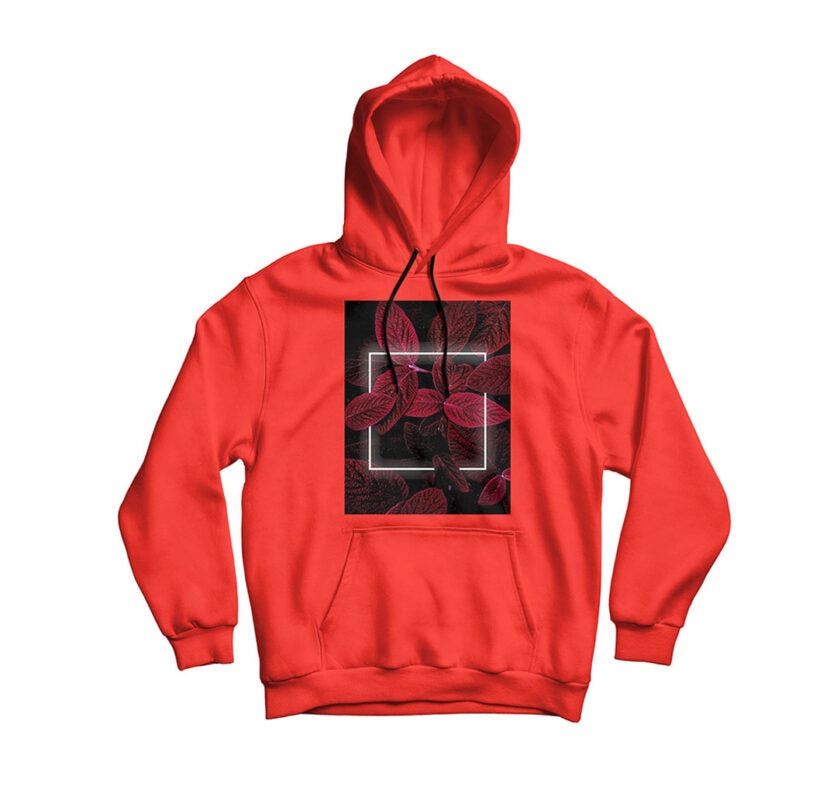 Red Leaves Neon Graphic Unisex Hoodie