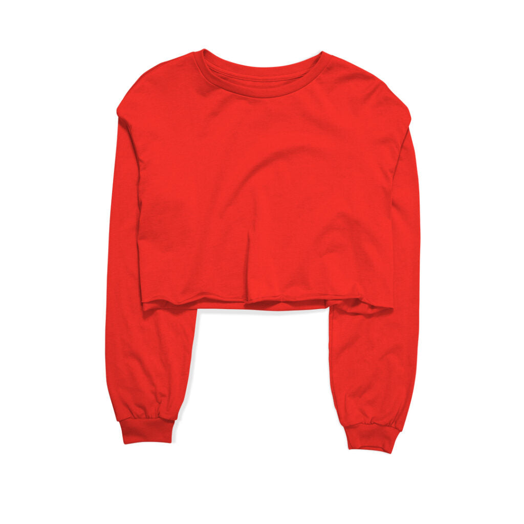 Basic Red Cropped Sweatshirt