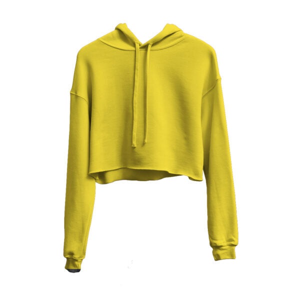Basic Yellow Cropped Hoodie