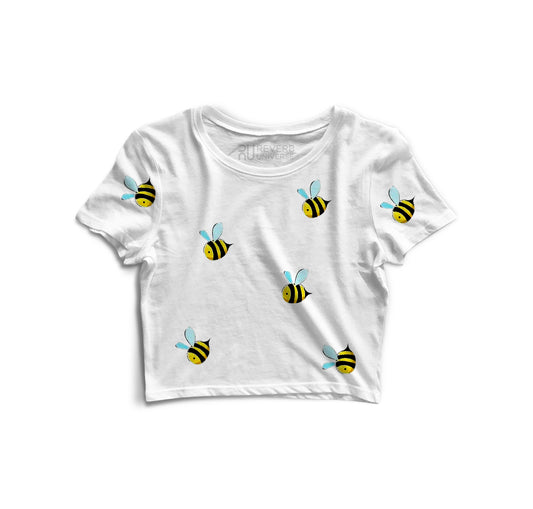 Bees Graphic Fusion Crop Top