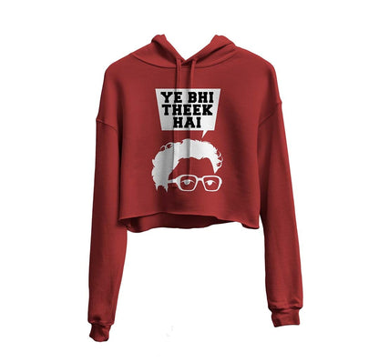 Robin Mirzapur "Ye Bhi Theek Hai.." Graphic Cropped Hoodie - Black