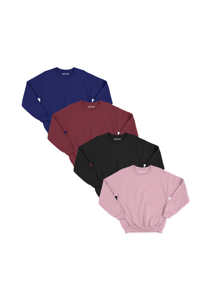 Pack of 4 Women's Basic Sweatshirts