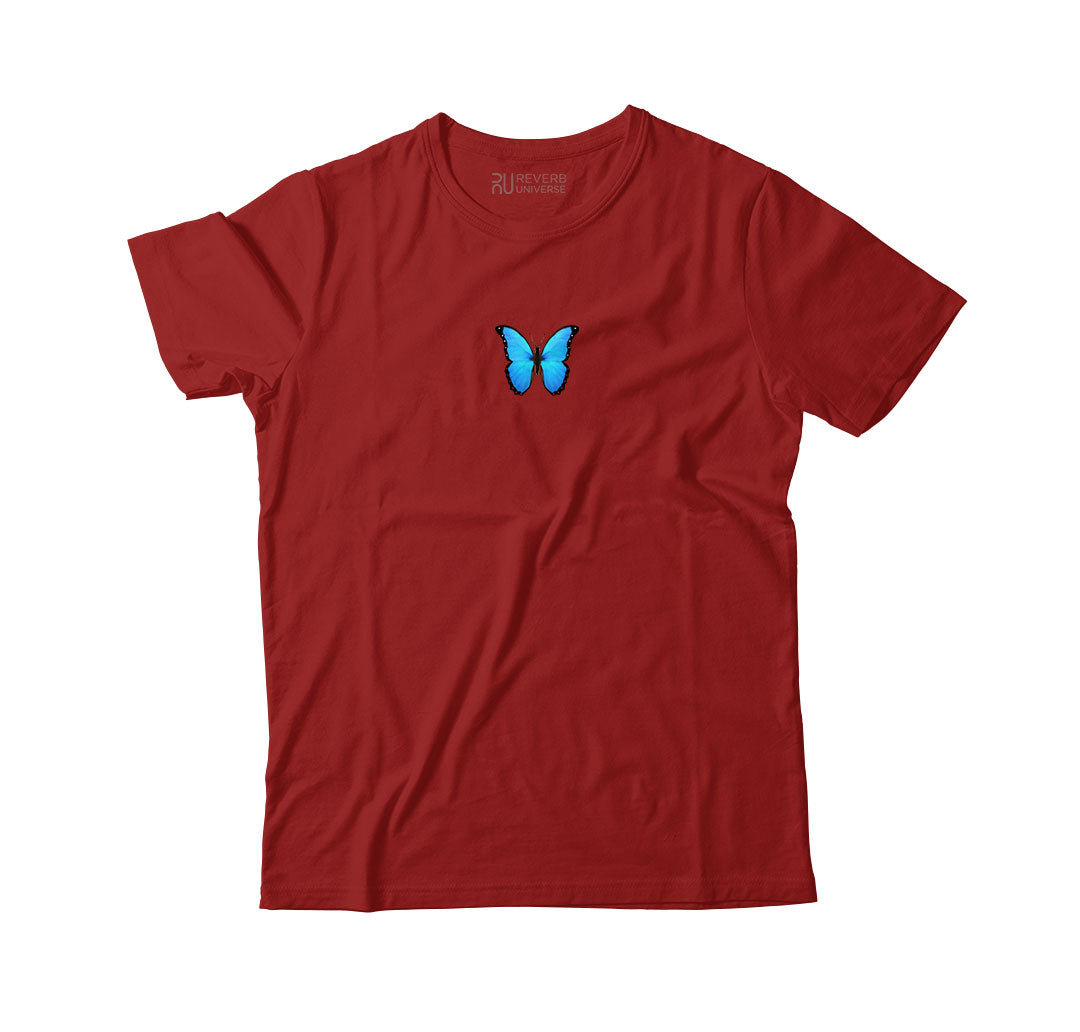 Neon Blue Butterfly Graphic Tee