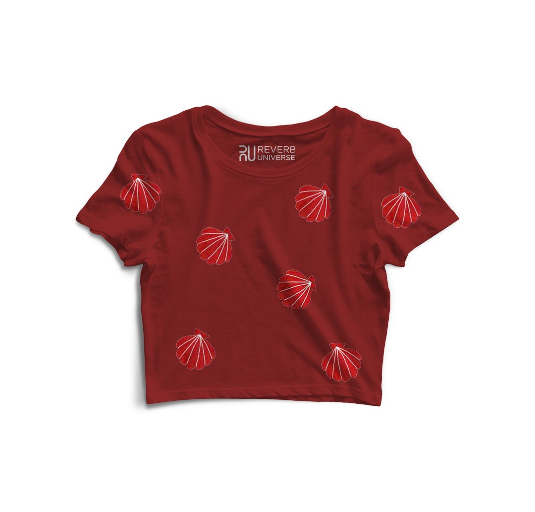 Red Oysters Graphic Fusion Crop Top
