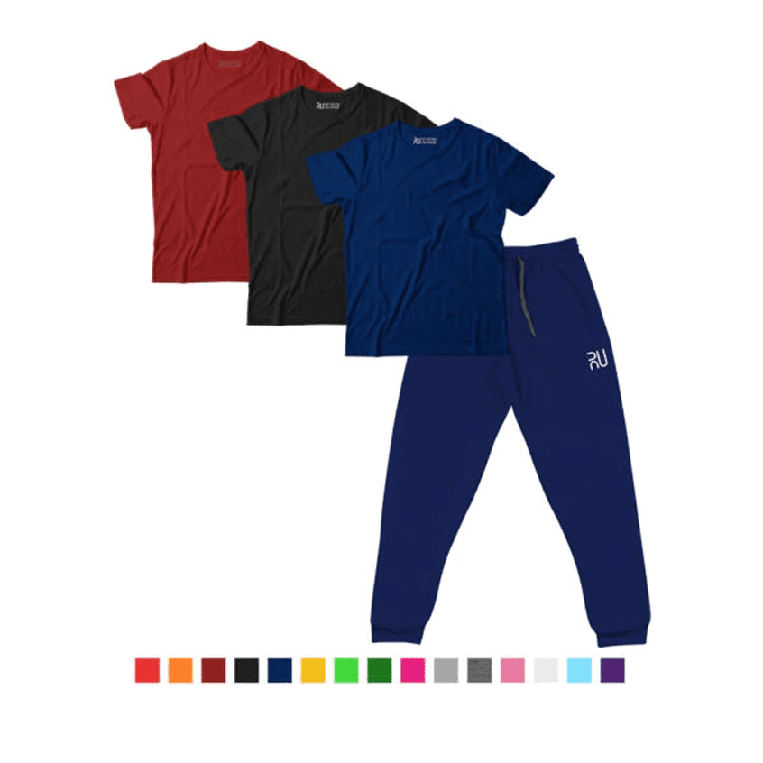 Pack of 3 Half Sleeve and 1 Jogger Pant