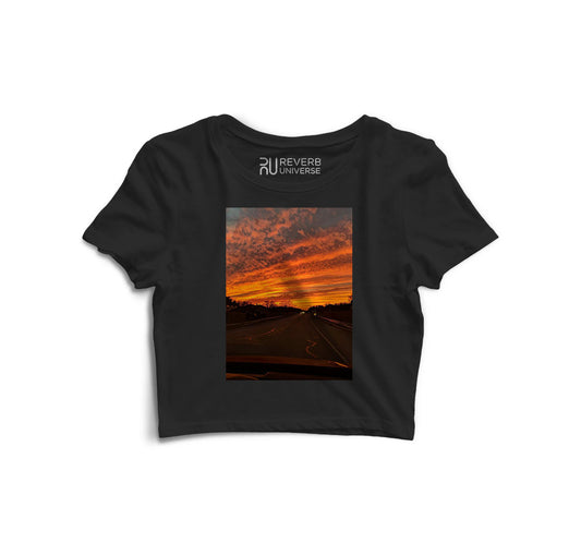 A Serene Sunset Graphic Crop Top