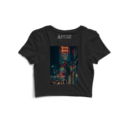 Mysterious City Graphic Crop Top