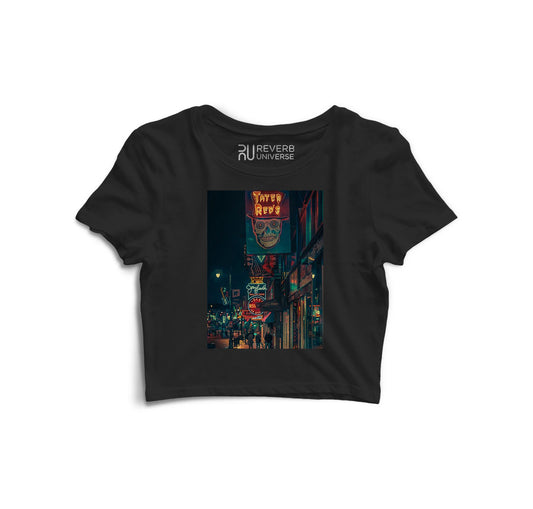 Mysterious City Graphic Crop Top