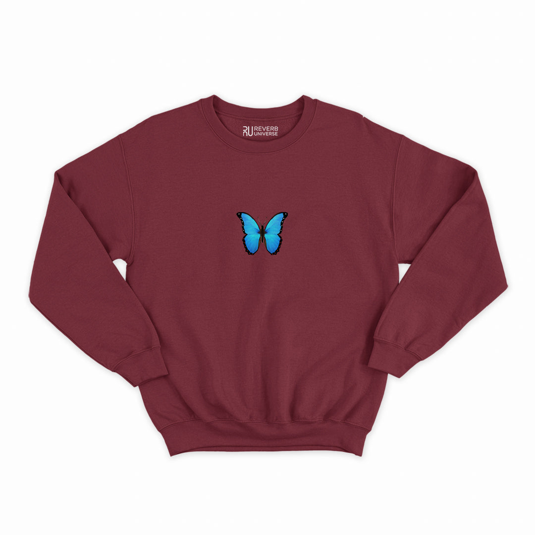 Neon Blue Butterfly Graphic Sweatshirt