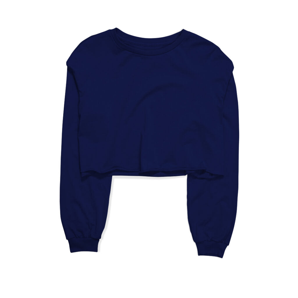 Basic Navy Blue Cropped Sweatshirt