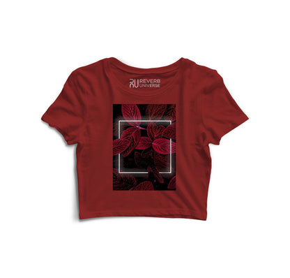 Red Leaves Neon Graphic Crop To