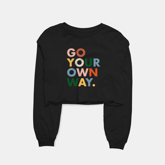 Go Your Own Way Graphic Cropped Sweatshirt