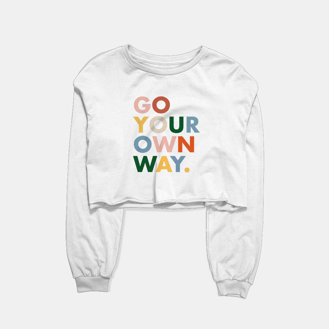 Go Your Own Way Graphic Cropped Sweatshirt