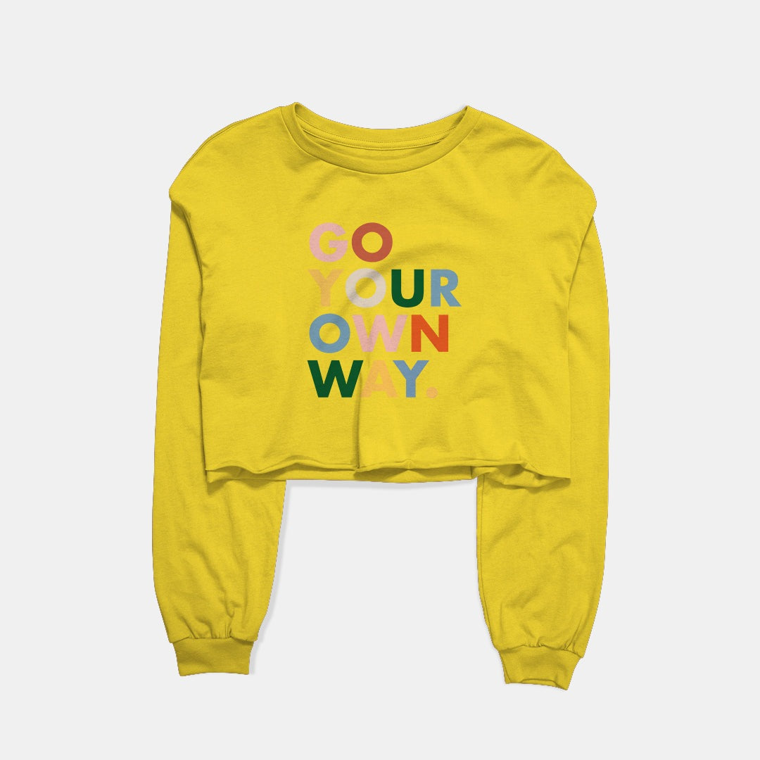 Go Your Own Way Graphic Cropped Sweatshirt