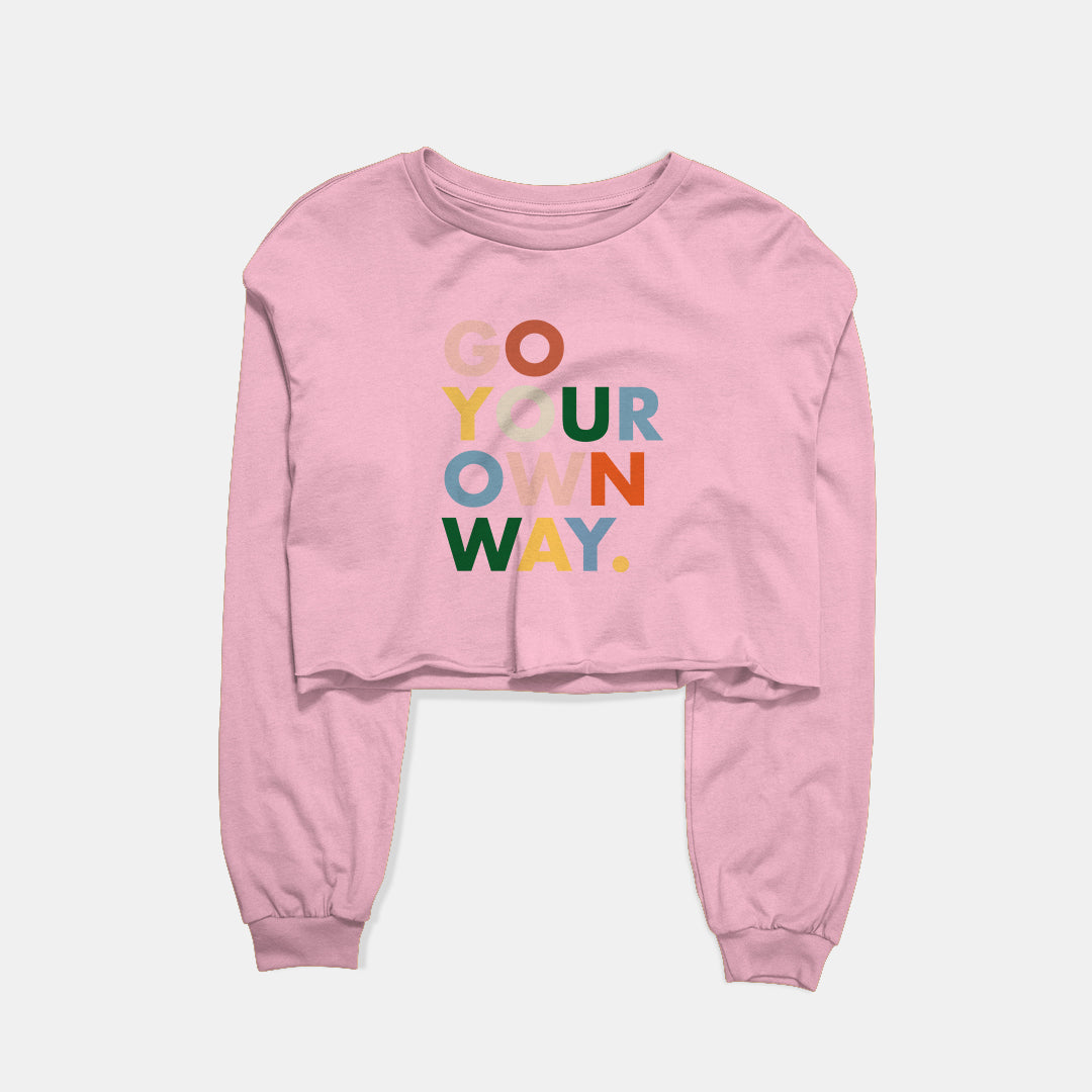 Go Your Own Way Graphic Cropped Sweatshirt