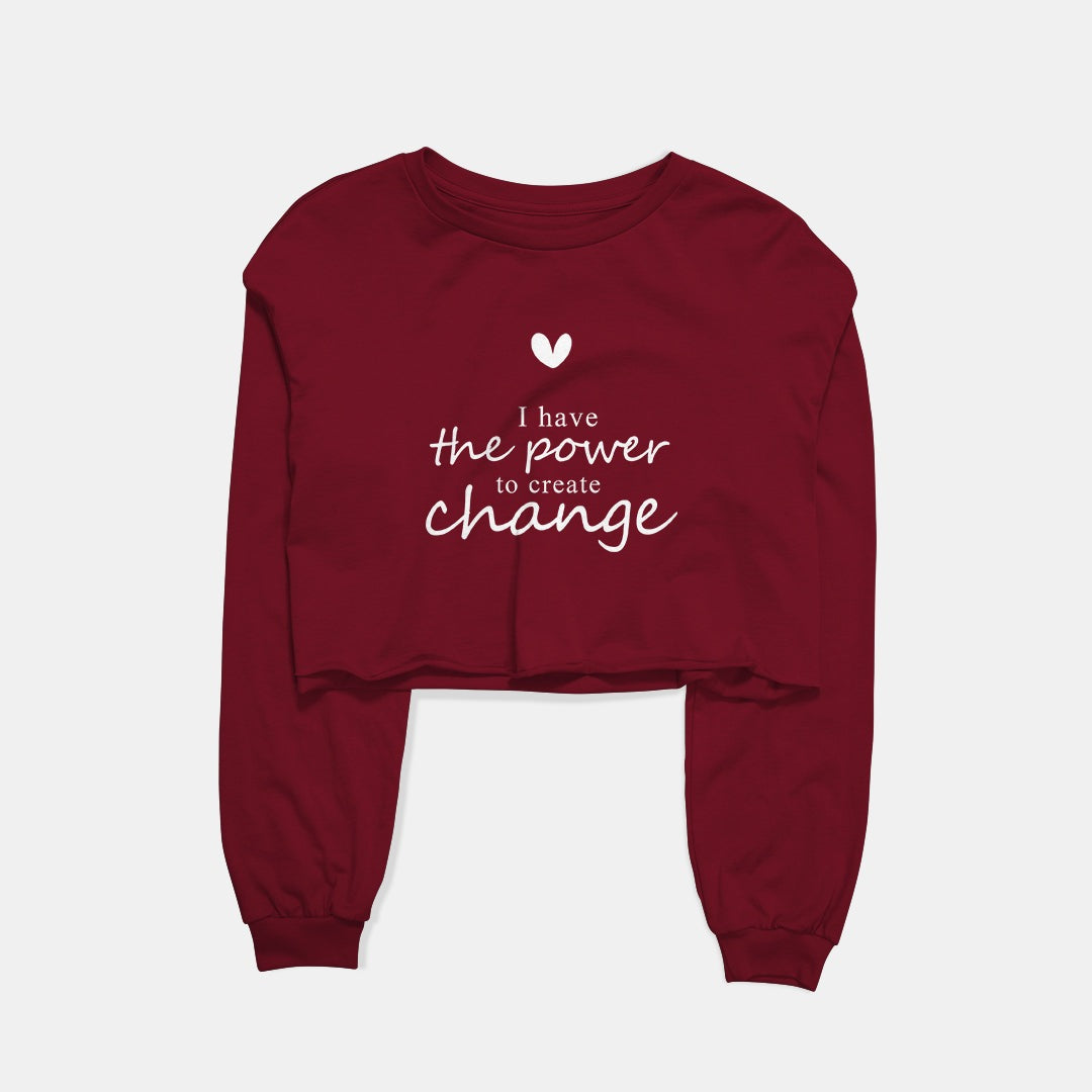 Power To Create Change Graphic Cropped Sweatshirt