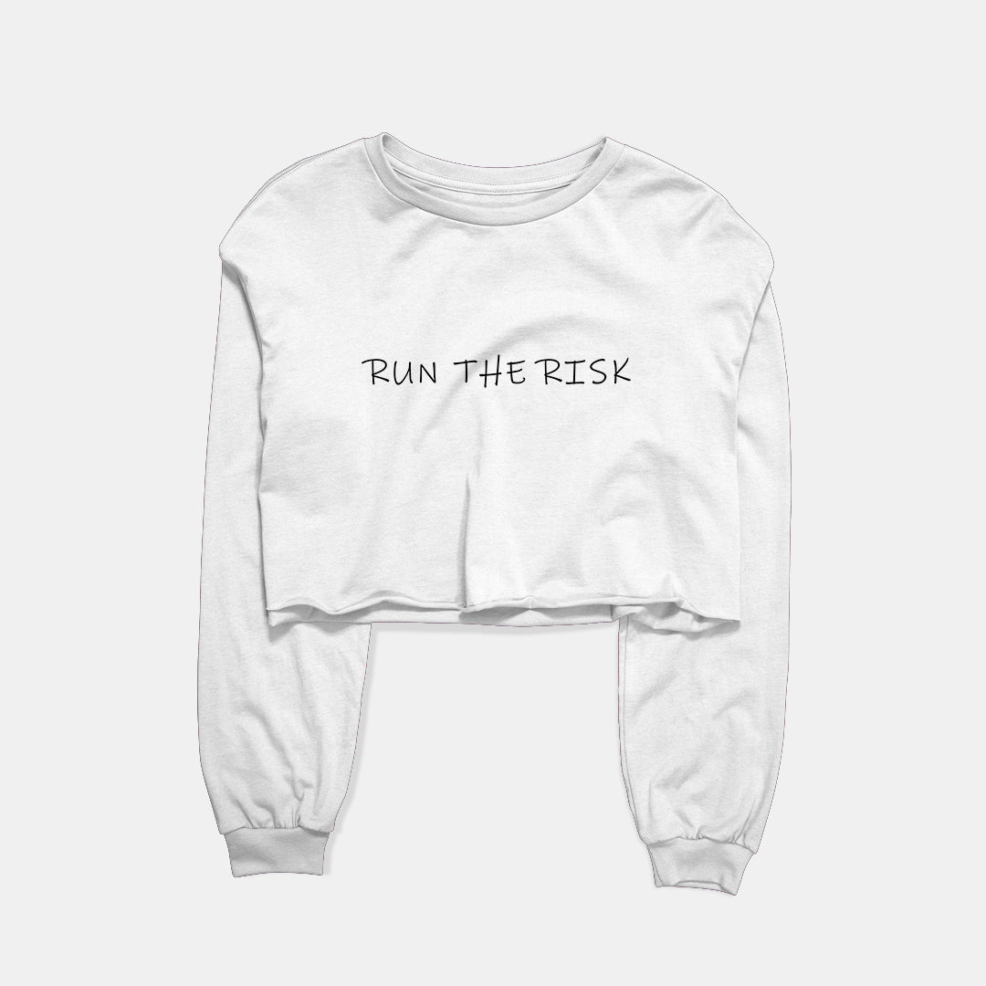 Run The Risk Graphic Cropped Sweatshirt