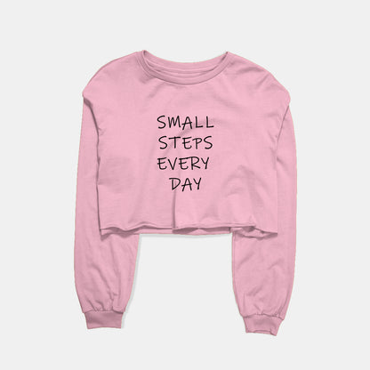 Small Steps Everyday Graphic Cropped Sweatshirt