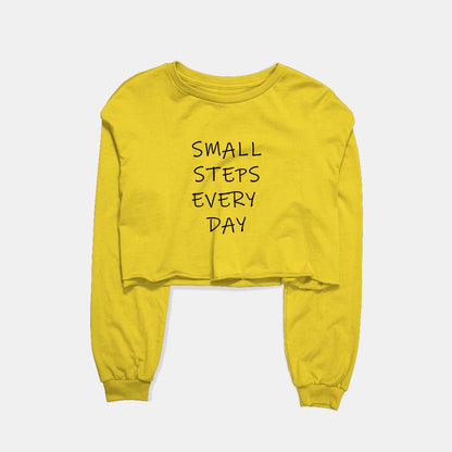 Small Steps Everyday Graphic Cropped Sweatshirt