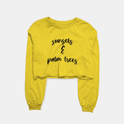 Sunsets & Palm Trees Graphic Cropped Sweatshirt