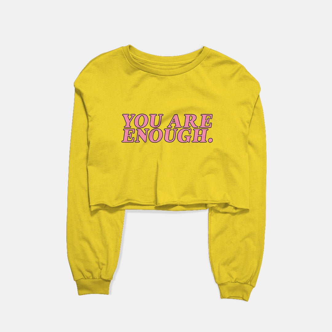 You Are Enough Graphic Cropped Sweatshirt