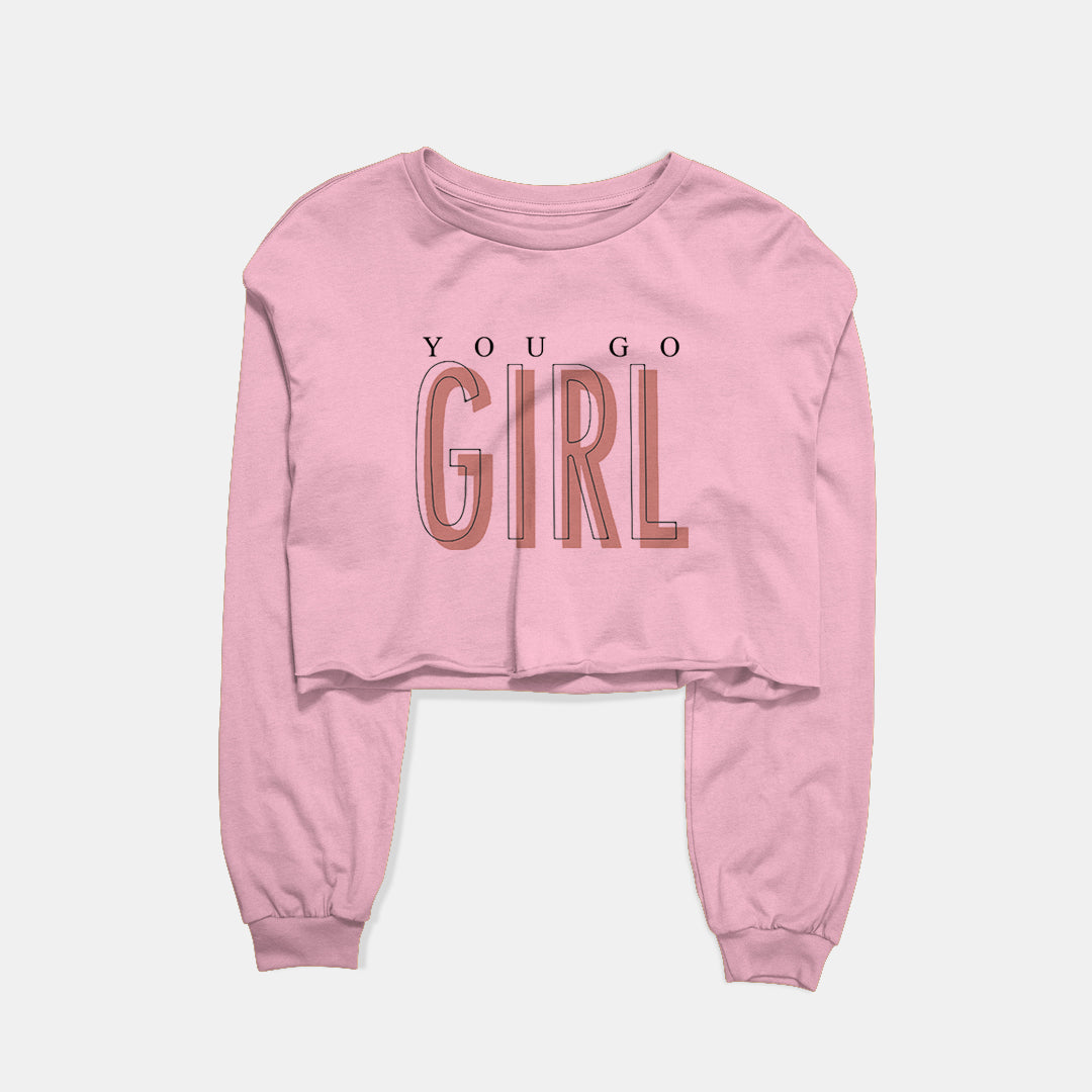 You Go Girl Graphic Cropped Sweatshirt