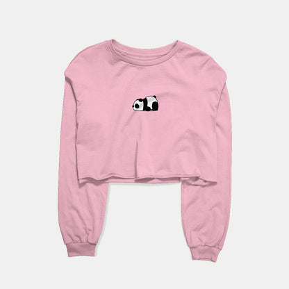 Tired Panda Graphic Cropped Sweatshirt