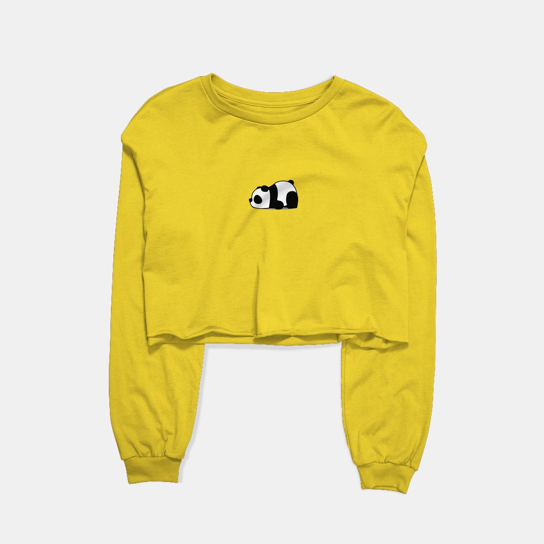 Tired Panda Graphic Cropped Sweatshirt