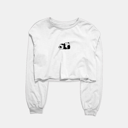 Tired Panda Graphic Cropped Sweatshirt