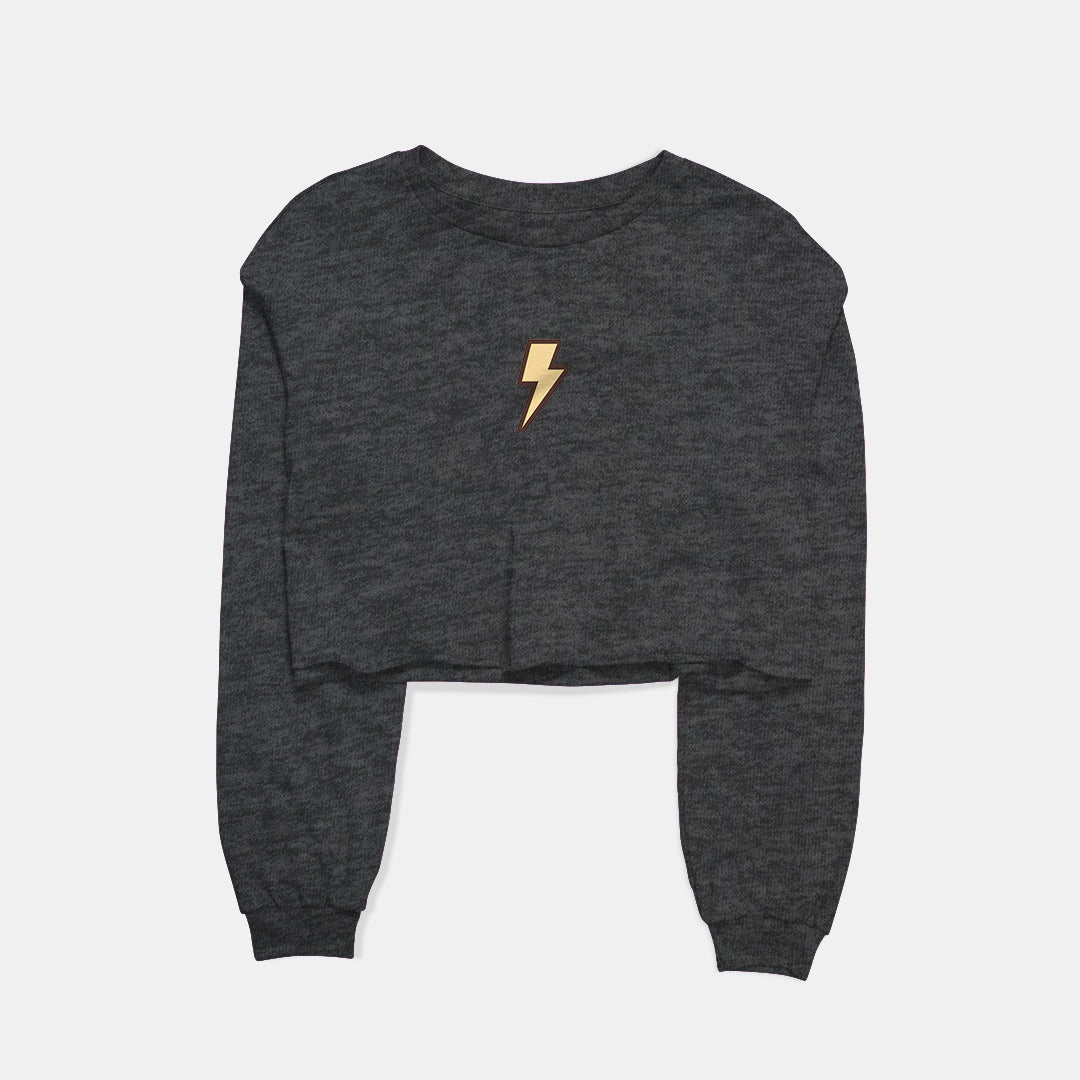 Lightening Bolt Graphic Cropped Sweatshirt