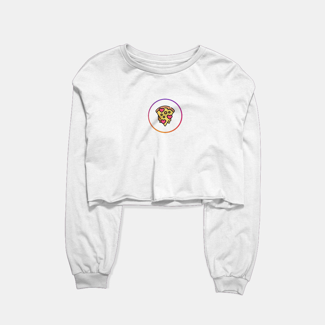 Pizza Graphic Cropped Sweatshirt