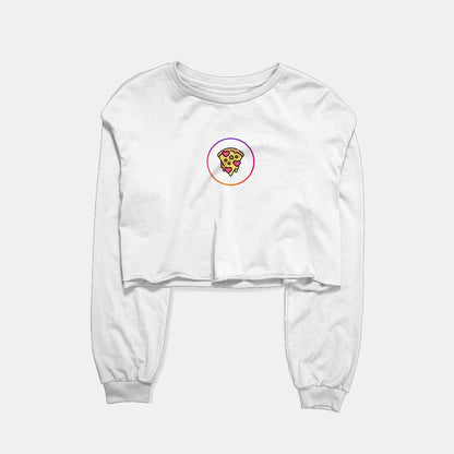Pizza Graphic Cropped Sweatshirt