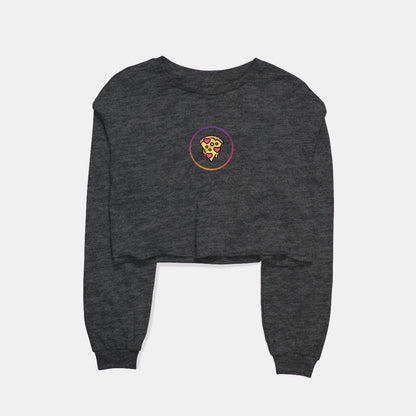 Pizza Graphic Cropped Sweatshirt