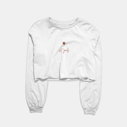 Set Goals Graphic Cropped Sweatshirt
