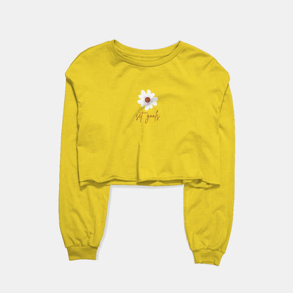 Set Goals Graphic Cropped Sweatshirt