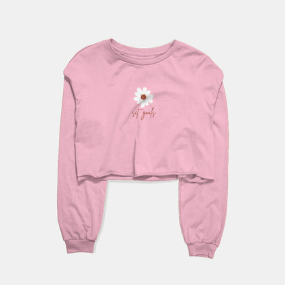 Set Goals Graphic Cropped Sweatshirt