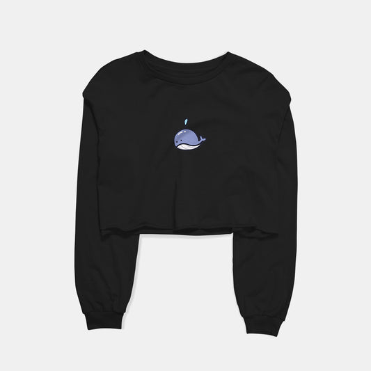 Whale Graphic Cropped Sweatshirt