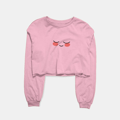 Shy Graphic Cropped Sweatshirt
