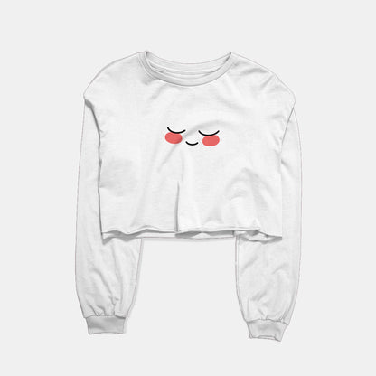 Shy Graphic Cropped Sweatshirt
