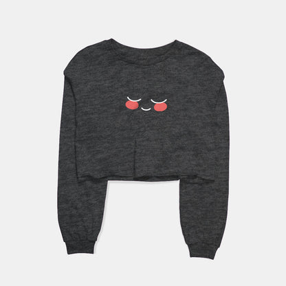 Shy Graphic Cropped Sweatshirt