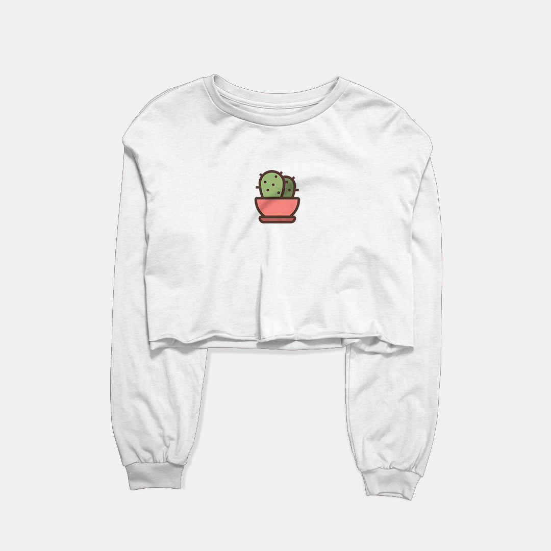 Bowl Of Pickles Graphic Cropped Sweatshirt