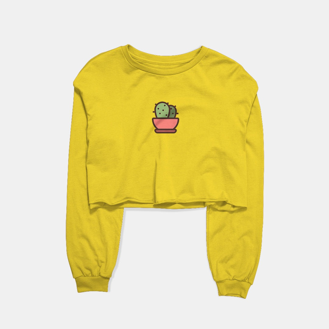 Bowl Of Pickles Graphic Cropped Sweatshirt