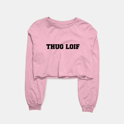 Thug Loif Graphic Cropped Sweatshirt